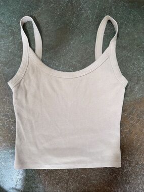 Abercrombie & Fitch Ribbed Tank Top - Beige